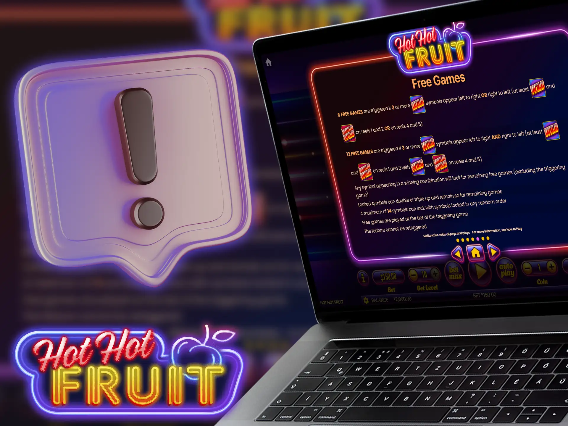 Description of the Free Games Bonus of Hot Hot Fruit.