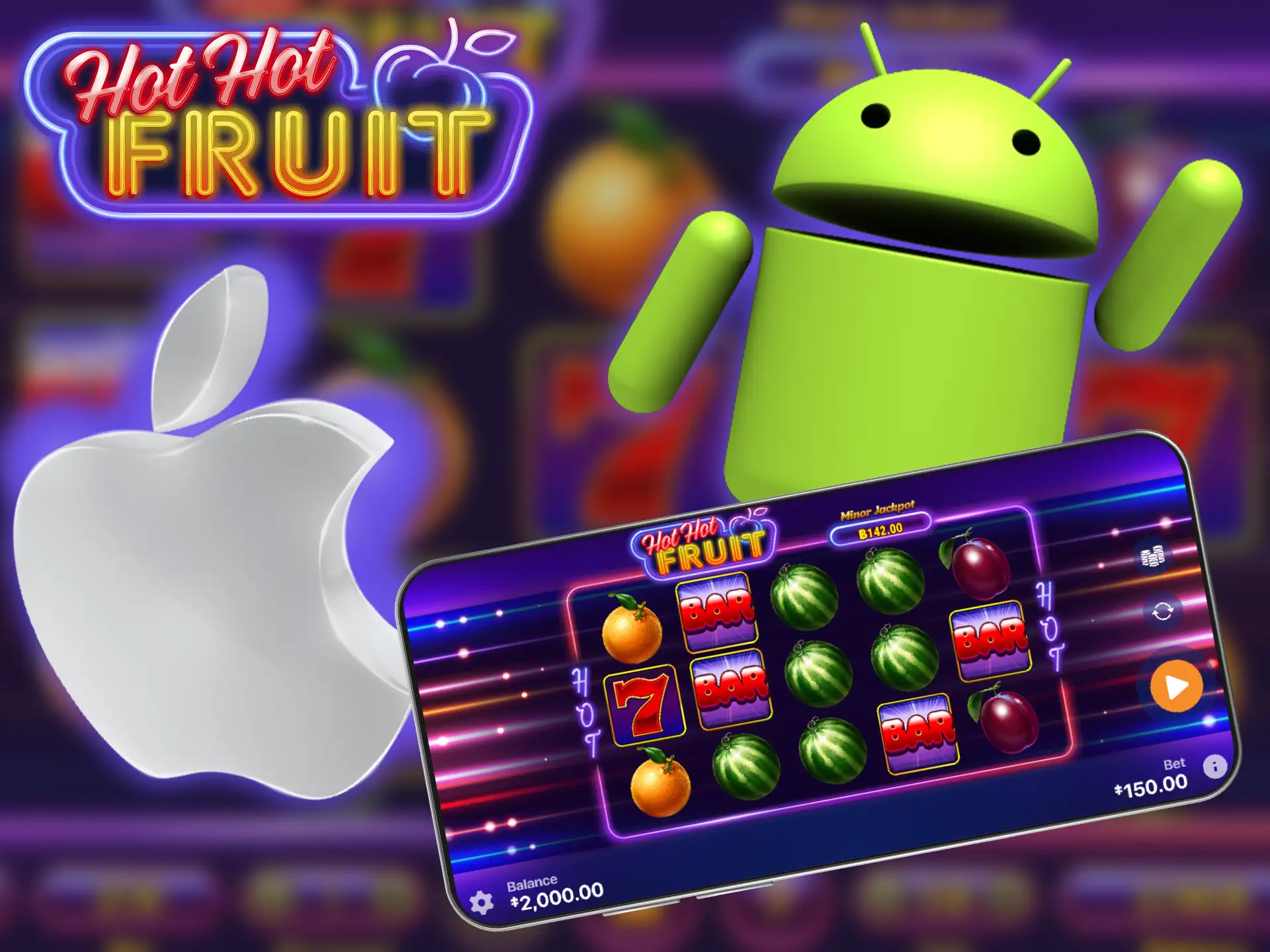 The Hot Hot Fruit game can be played from any mobile device.