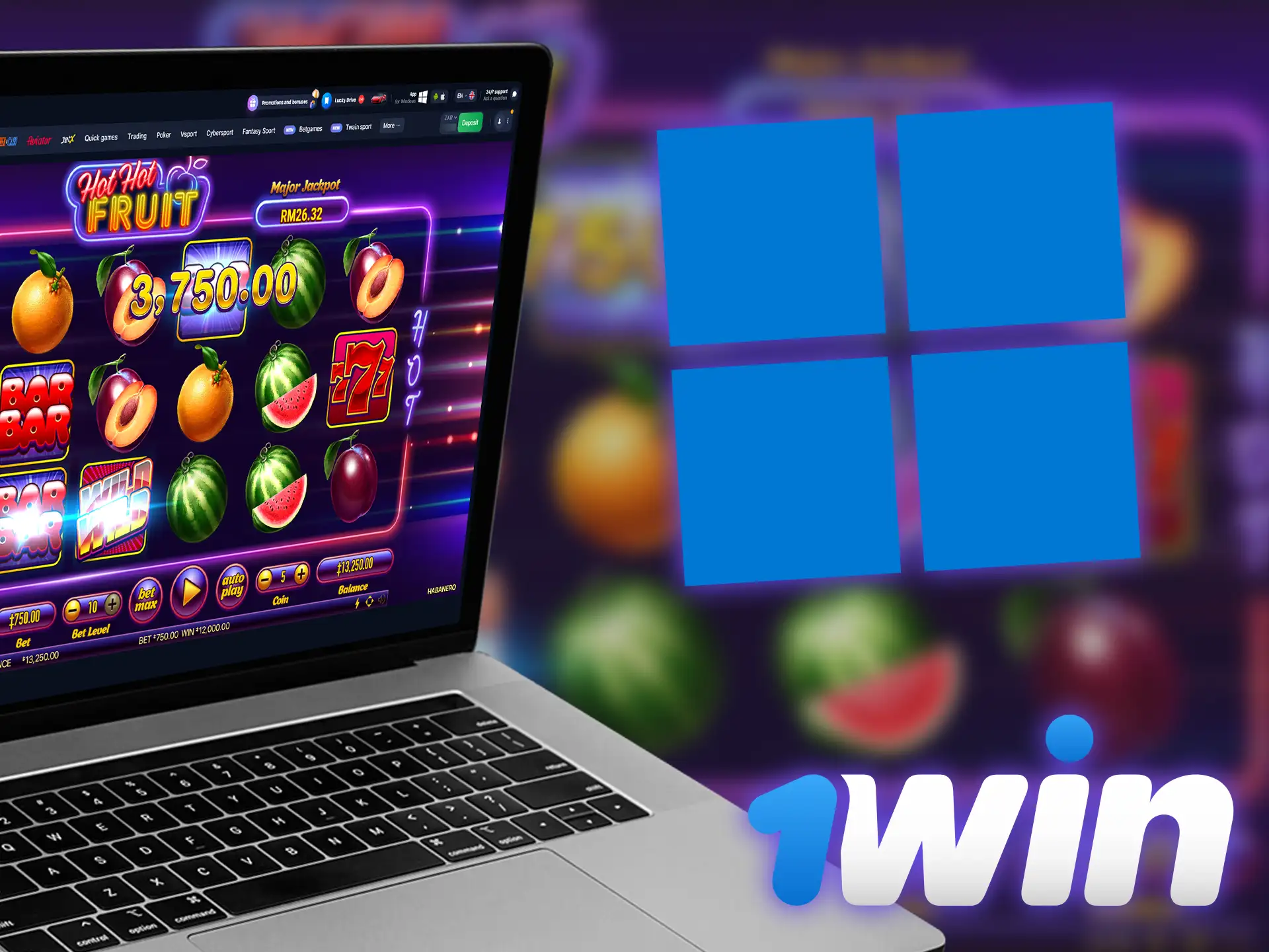 Hot Hot Fruit can also be played using the 1Win client for Windows.