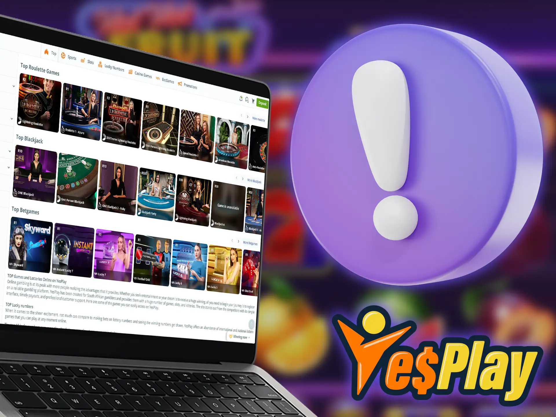 YesPlay is a licensed casino offering fair play and exciting bonuses.